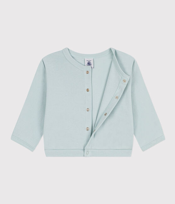 Cardigan bébé en coton vert BULLE