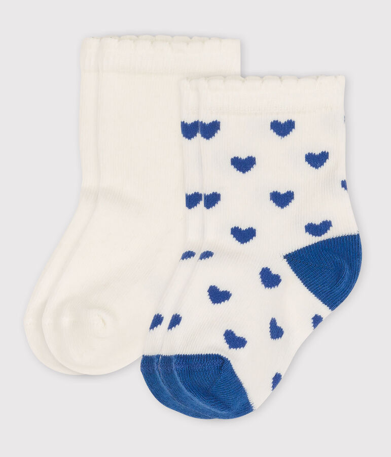 Lot de 2 paires chaussettes b&eacute;b&eacute; c&oelig;urs variante 2