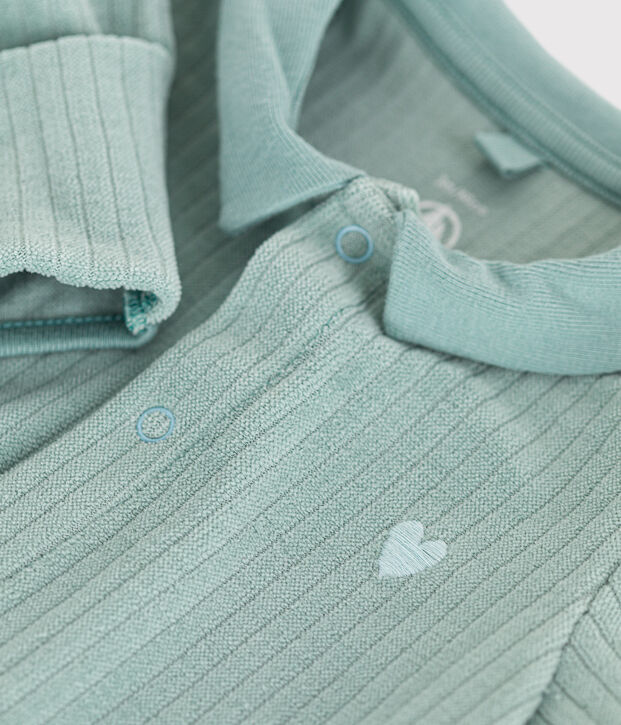 Pyjama en velours b&eacute;b&eacute; vert