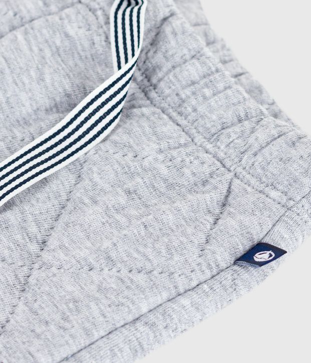 Pantalon b&eacute;b&eacute; en coton &eacute;pais uni gris