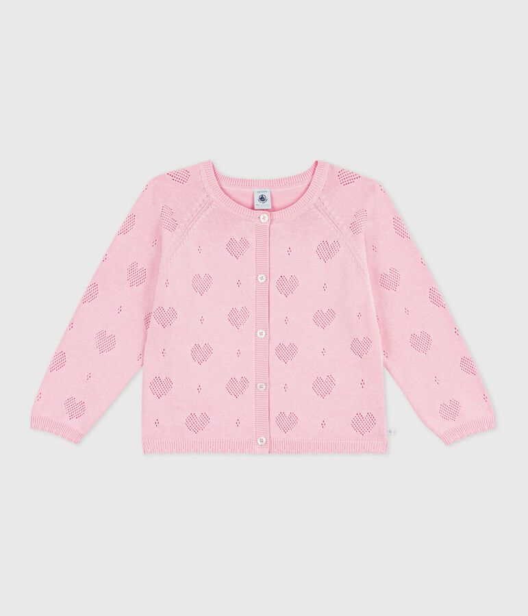 Cardigan enfant en coton uni rose MARQUISE