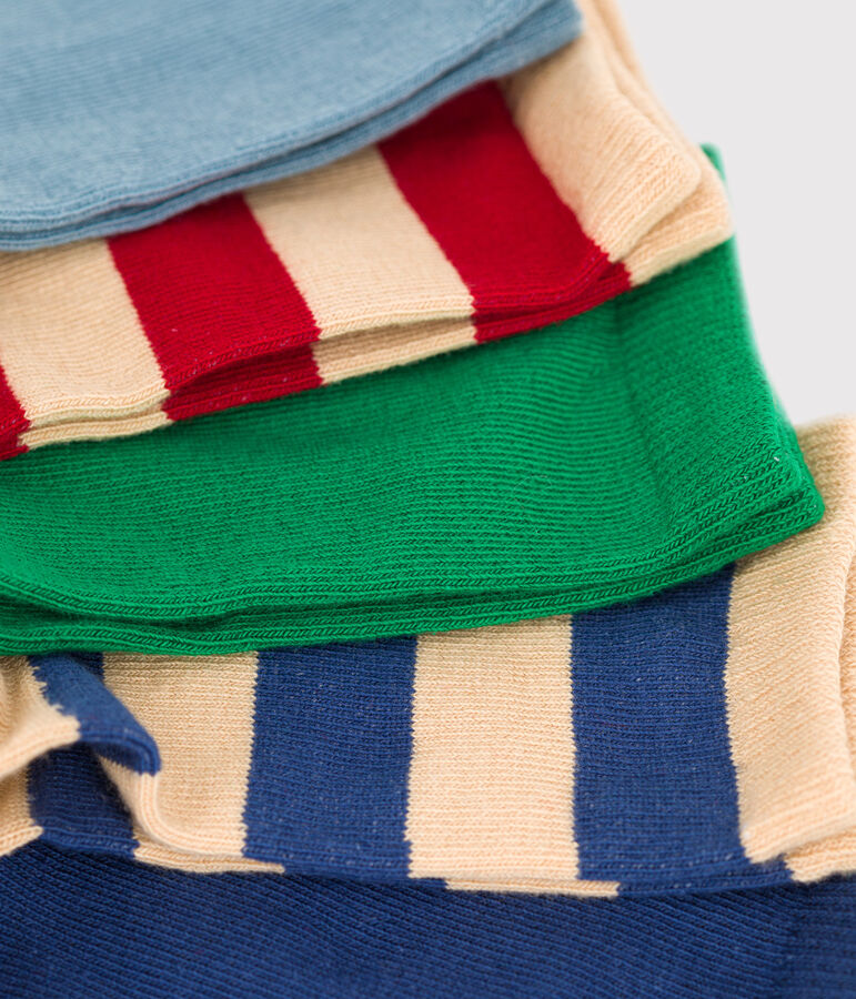 Lot de 5 paires de chaussettes enfant gar&ccedil;on-fille multicouleur