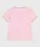 Tee-shirt enfant manches courtes &agrave; rayures rose/blanc