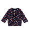 Cardigan bébé fille en tubique matelassé imprimé bleu SMOKING/blanc MULTICO