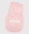 Pyjama à rayures milleraies petite fille en côte rose GRETEL/blanc MARSHMALLOW