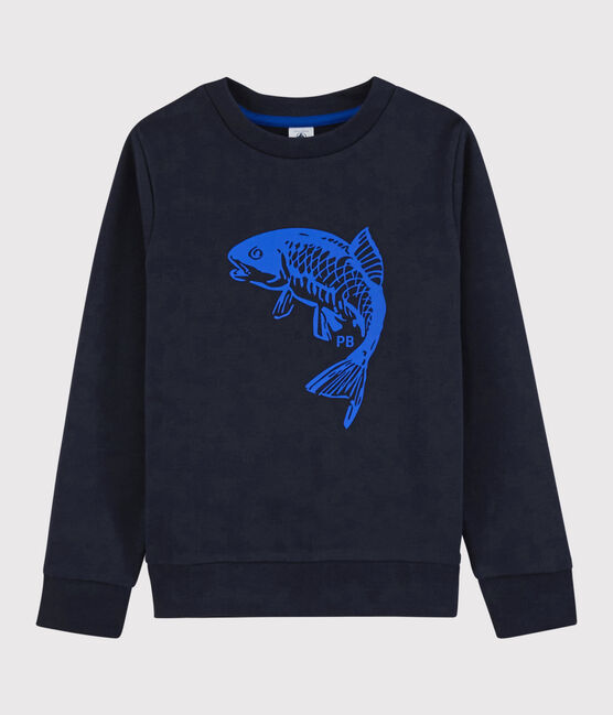 Sweatshirt en molleton enfant garçon bleu SMOKING