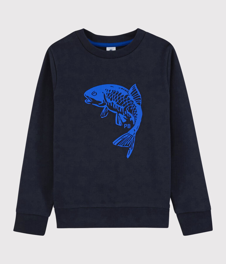Sweatshirt en molleton enfant gar&ccedil;on bleu SMOKING