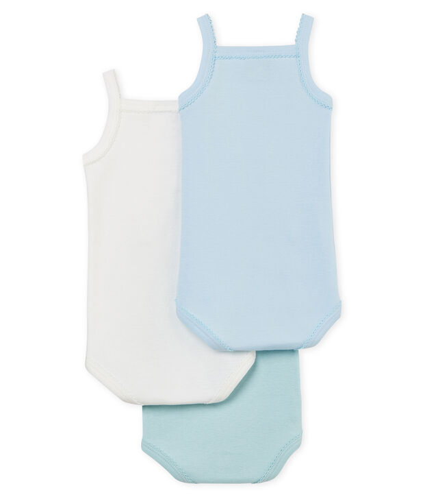 Trio de bodies &agrave; bretelles b&eacute;b&eacute; fille multicouleur