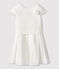 Robe cérémonie en broderie et crêpe enfant fille blanc MARSHMALLOW