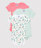 Lot de 3 bodies manches courtes fleurs bébé fille en coton biologique variante 1