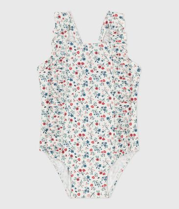 Maillot de bain bébé une pièce à volants, imprimé fleuri