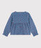Blouse enfant en velours manches longues imprimée bleu ADRIATIC/ MULTICO