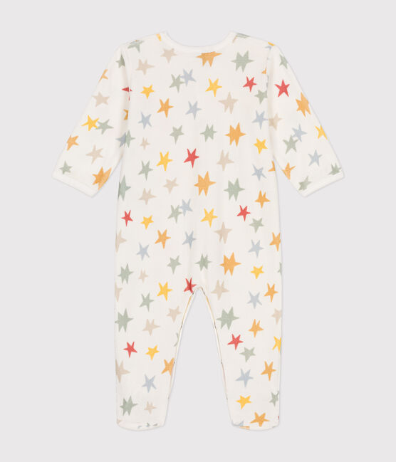 Pyjama en velours imprimé étoiles bébé blanc MARSHMALLOW/blanc MULTICO