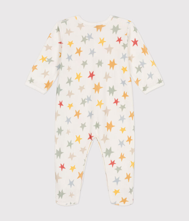 Pyjama en velours imprim&eacute; &eacute;toiles b&eacute;b&eacute; blanc/multicouleur