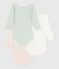 Lot de 3 bodies manches longues en coton fleuri bébé variante 1
