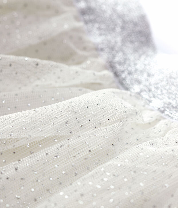 Jupe en tulle enfant fille blanc/gris
