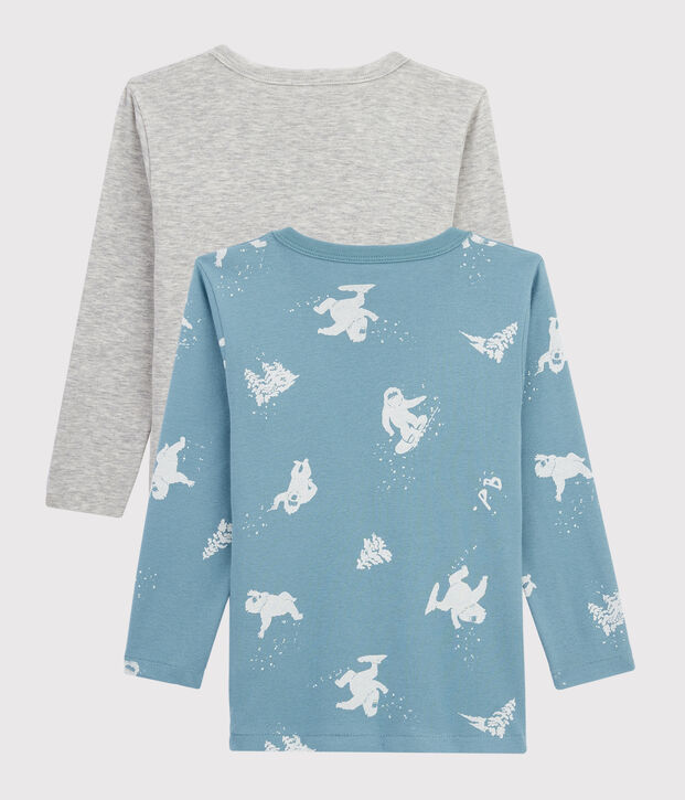 Lot de 2 tee-shirts manches longues imprim&eacute; y&eacute;ti petit gar&ccedil;on multicouleur