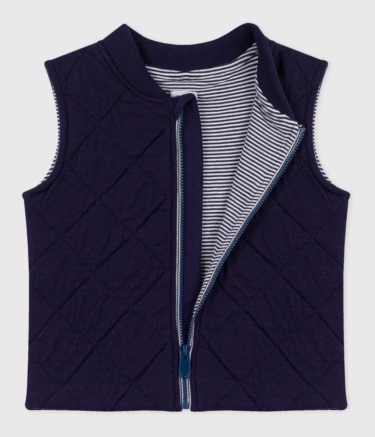 Doudoune b&eacute;b&eacute; sans manche en coton matelass&eacute; bleu SOIR