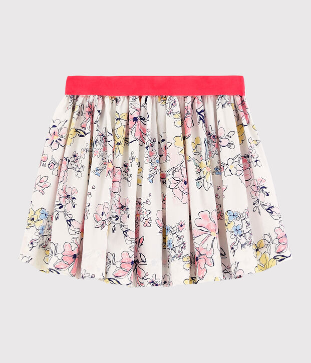Jupe en popeline enfant fille blanc/multicouleur
