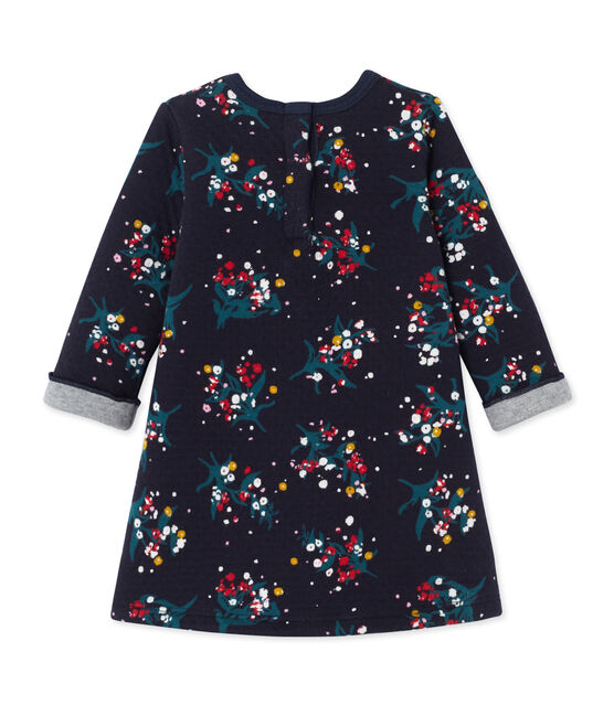 Robe bébé fille en tubique imprimé bleu SMOKING/blanc MULTICO
