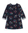 Robe bébé fille en tubique imprimé bleu SMOKING/blanc MULTICO