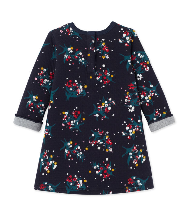 Robe b&eacute;b&eacute; fille en tubique imprim&eacute; bleu/multicouleur