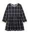 Robe maille à carreaux enfant fille noir CITY/blanc MULTICO