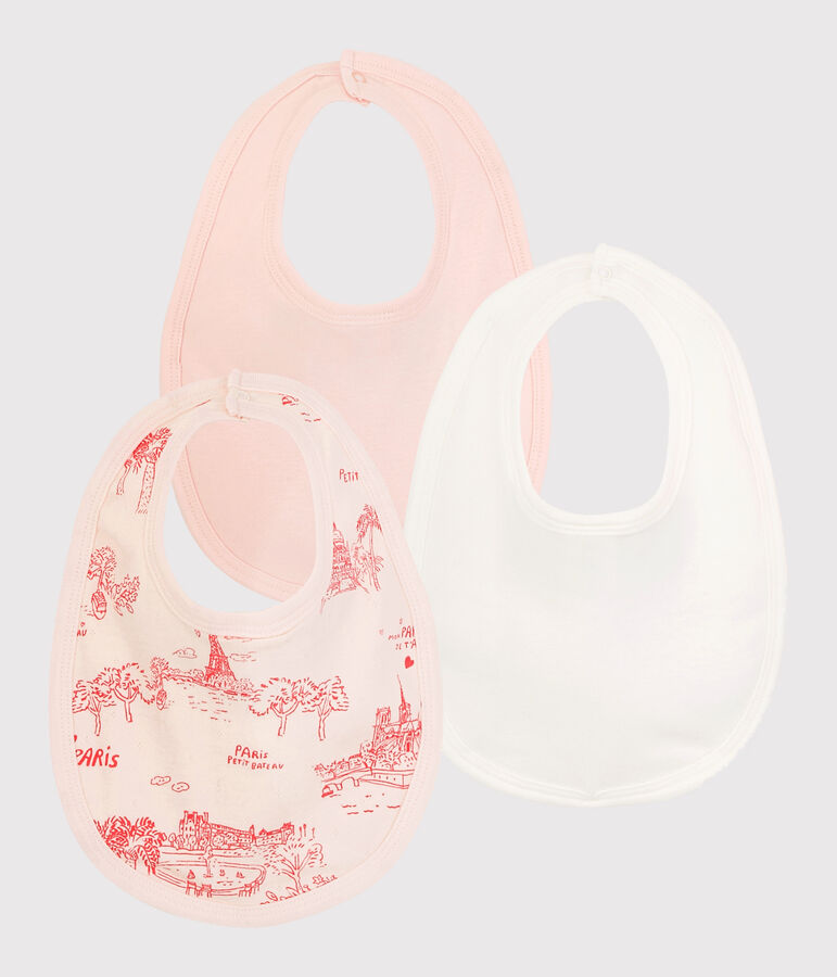 Lot de 3 bavoirs Paris b&eacute;b&eacute; en c&ocirc;te multicouleur