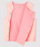 Gilet sans manches réversible bébé fille en côte ouatinée rose MINOIS/blanc MARSHMALLOW