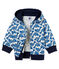 Sweatshirt à capuche zippé bébé garçon en jersey imprimé blanc MARSHMALLOW/blanc MULTICO