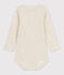 Body manches longues bébé col tunisien en coton beige MONTELIMAR CHINE