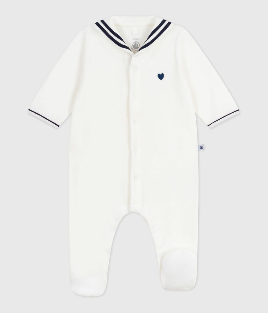 Pyjama bébé en velours à col vareuse (Petit Bateau) - Couverture