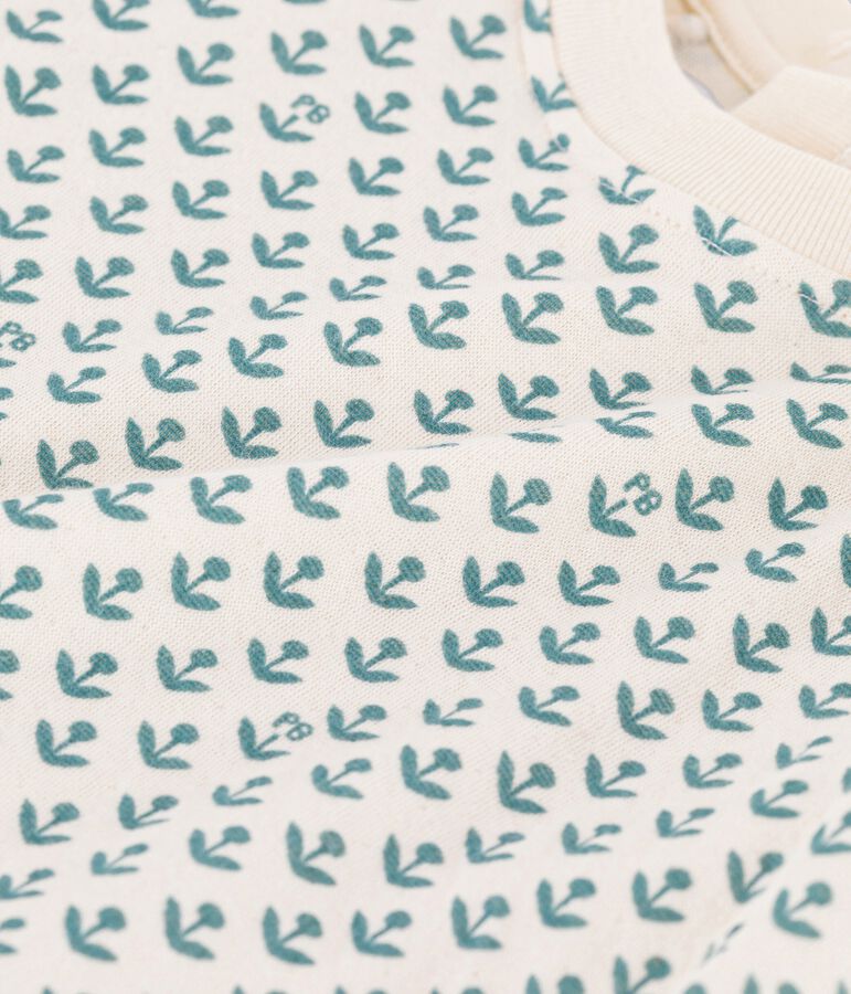 Sweatshirt en tubique b&eacute;b&eacute; &eacute;cru/vert