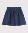 Jupe courte en denim uni motif &eacute;toiles bleu
