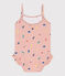 Maillot de bain 1 pièce bébé en matière recyclée rose SALINE/blanc MULTICO