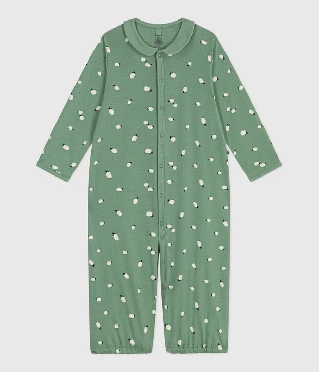 Combisac b&eacute;b&eacute; en coton &agrave; col imprim&eacute; vert/multicouleur