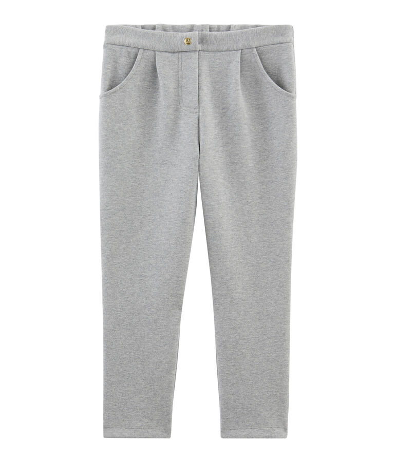 Pantalon maille enfant fille gris