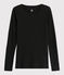 T-shirt en laine et coton Femme noir NOIR