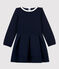 Robe manches longues coton et tubique enfant fille bleu SMOKING