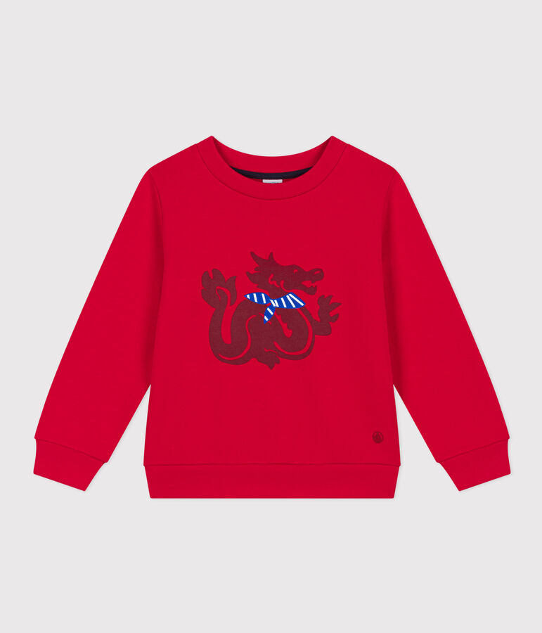 Sweatshirt en molleton enfant gar&ccedil;on rouge CORRIDA
