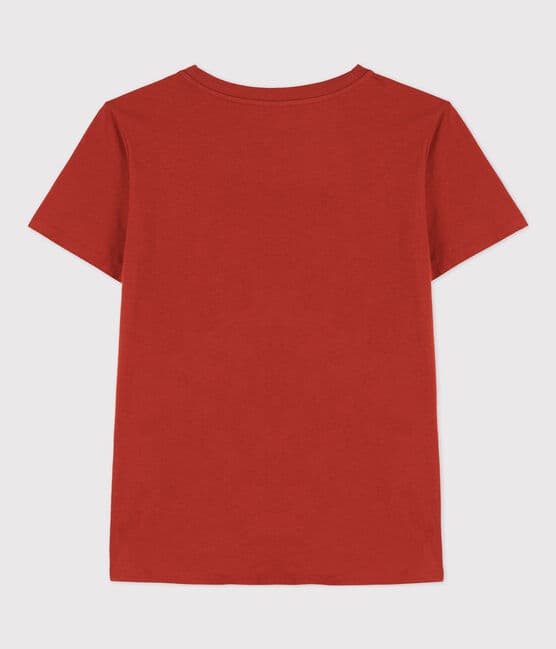 Tee-shirt LE DROIT col rond en coton Femme rouge HARISSA