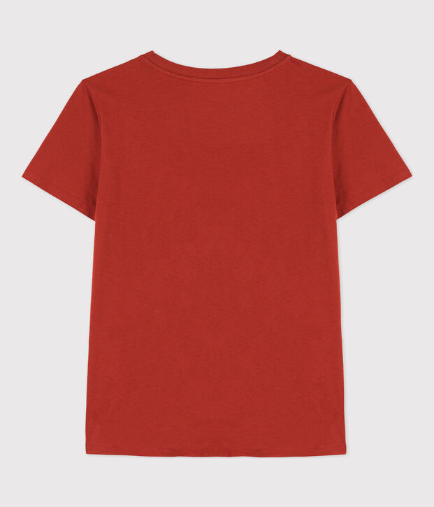 Tee-shirt LE DROIT col rond en coton Femme rouge