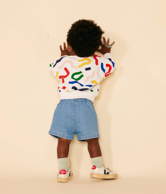 Sweatshirt en molleton léger bébé blanc MARSHMALLOW/blanc MULTICO