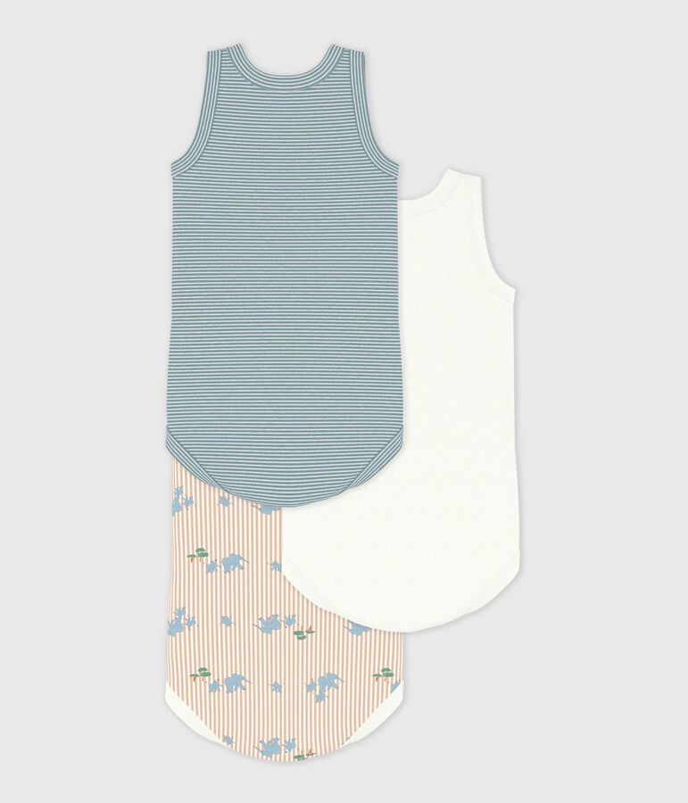 Lot de bodies sans manches en coton imprim&eacute; &eacute;l&eacute;phants b&eacute;b&eacute; variante 1