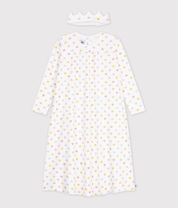 Chemise de nuit déguisement princesse et diadème enfant en coton