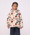 Veste &agrave; capuche enfant en sherpa &agrave; fleurs &eacute;cru/multicouleur