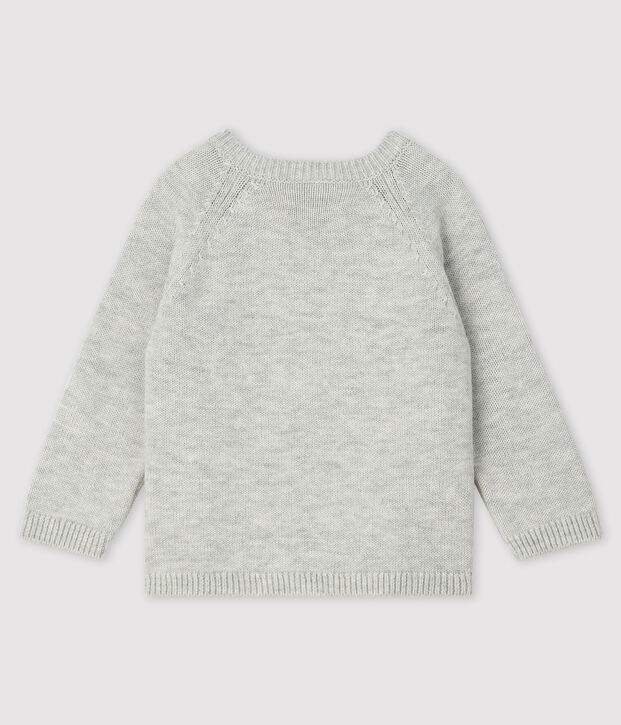Pull &agrave; motif b&eacute;b&eacute; gar&ccedil;on gris chin&eacute; clair