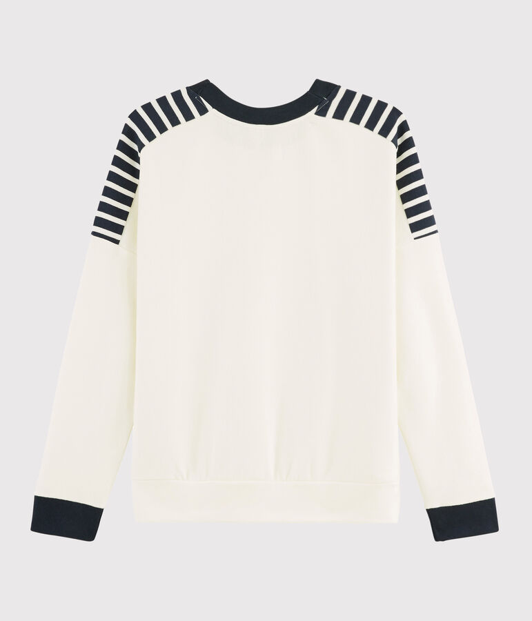 Sweat shirt Femme blanc/bleu