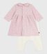 Robe bébé à col imprimé fleurs et coeurs et legging en coton