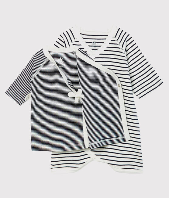 Lot body kimono et brassière à rayures bébé en coton biologique variante 1